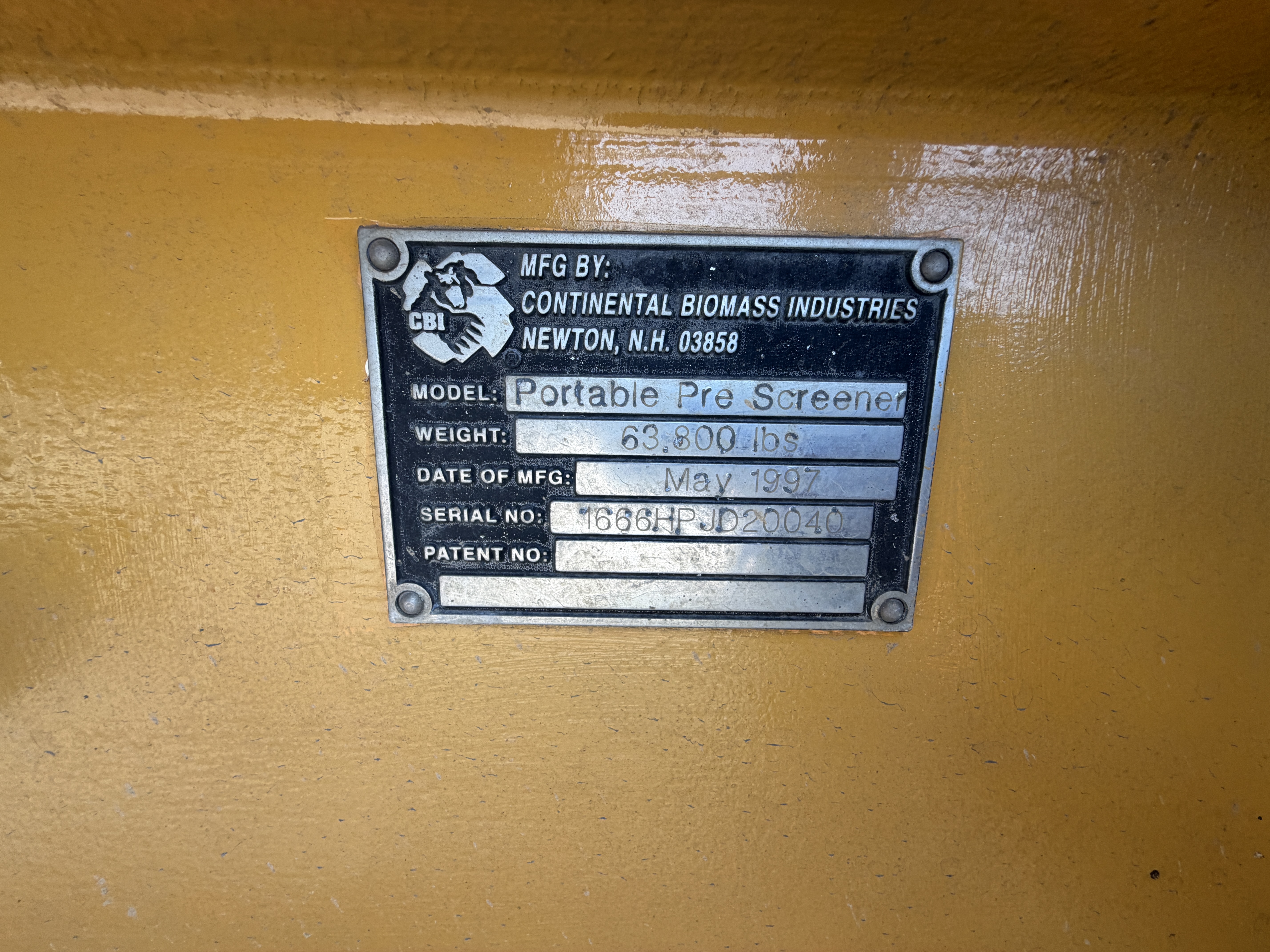 1997 Continental Biomass Industries Portable Pre-Screener — North Kingstown, RI — $195,000 — photo 7
