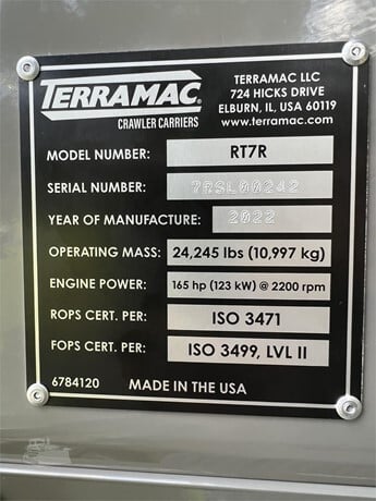 2022 Terramac RT7R — Bremen, Ohio — $249,000 — photo 5