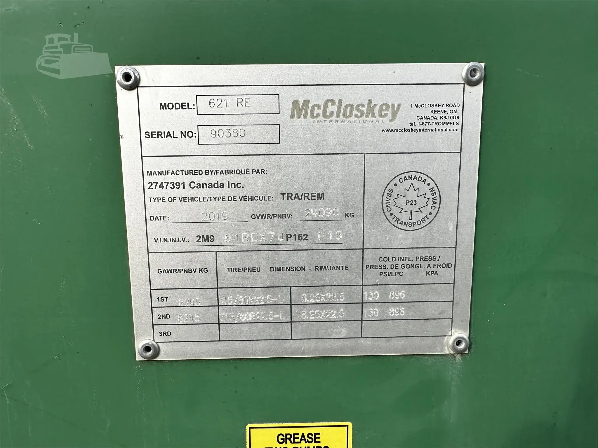 2019 MCCLOSKEY 621RE Screen Aggregate Equipment — Ashtabula, Ohio — $299,000 — photo 11